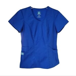 Adar size small blue short sleeve scrub top